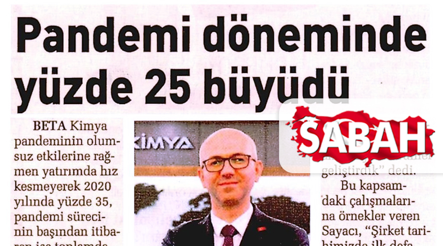 Beta Kimya Pandemi Döneminde Yüzde 25 Büyüdü